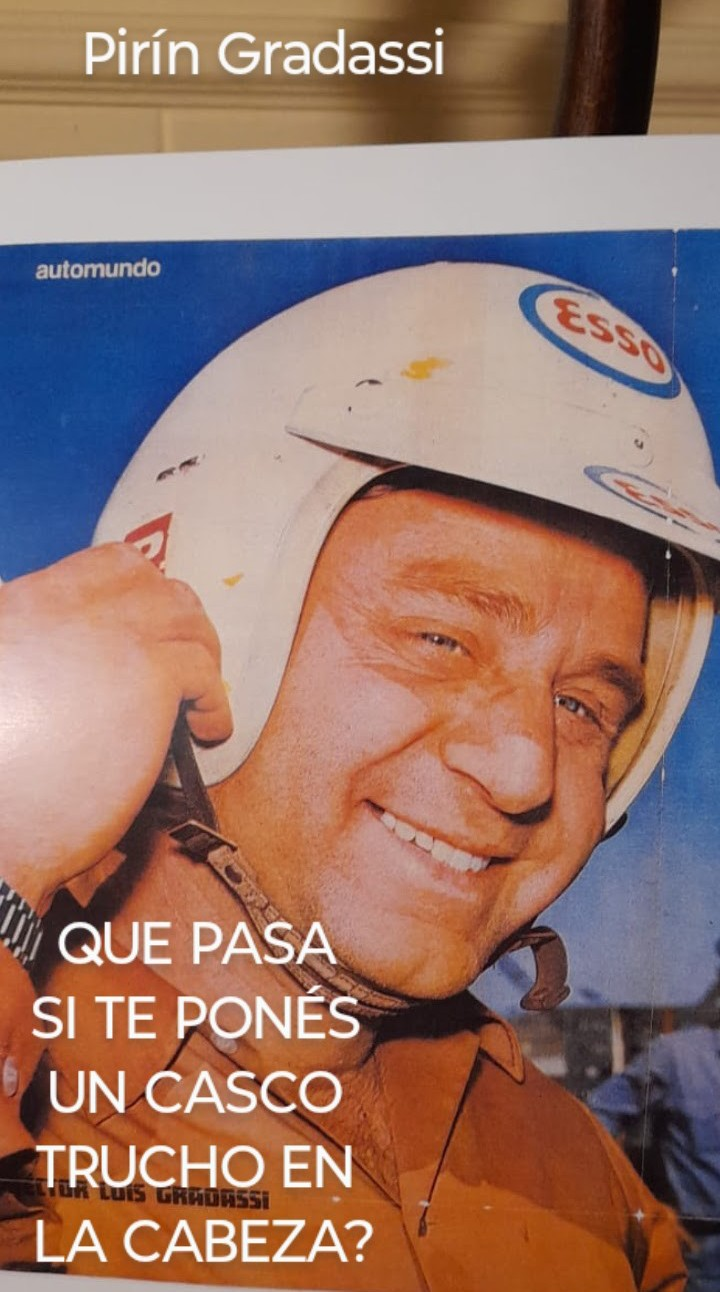 Héctor «Pirín» Gradassi, otro gran piloto que usó un NA helmets